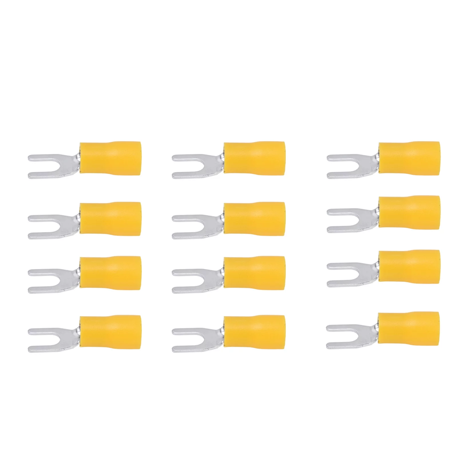 Goldmeet 300Pcs Insulated Fork Spade Terminals Copper PVC U Type Wire Connector for Transportation LightingSV5.5-4