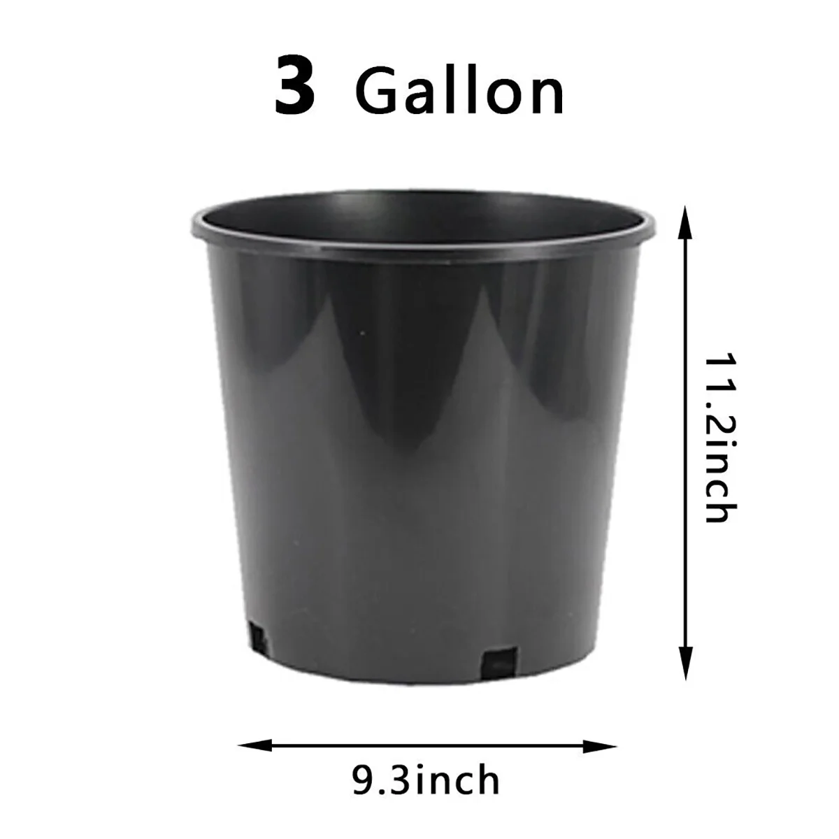 WSYW 3 Gallon Plastic Plant Flower Pot Nursery Garden Seed Containers 5 Pack