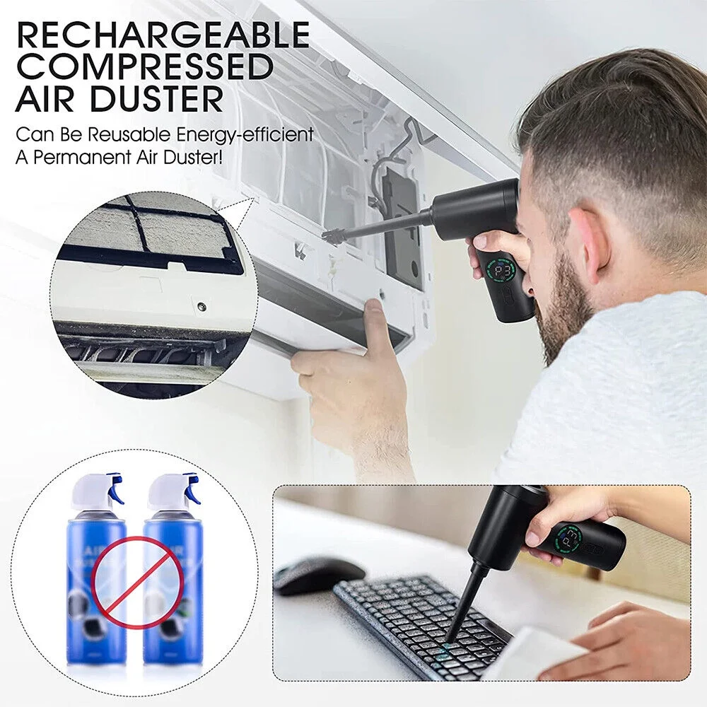 100000RPM Cordless Air Duster Blower and Vacuum Cleaner Combo for Computer Cleaning