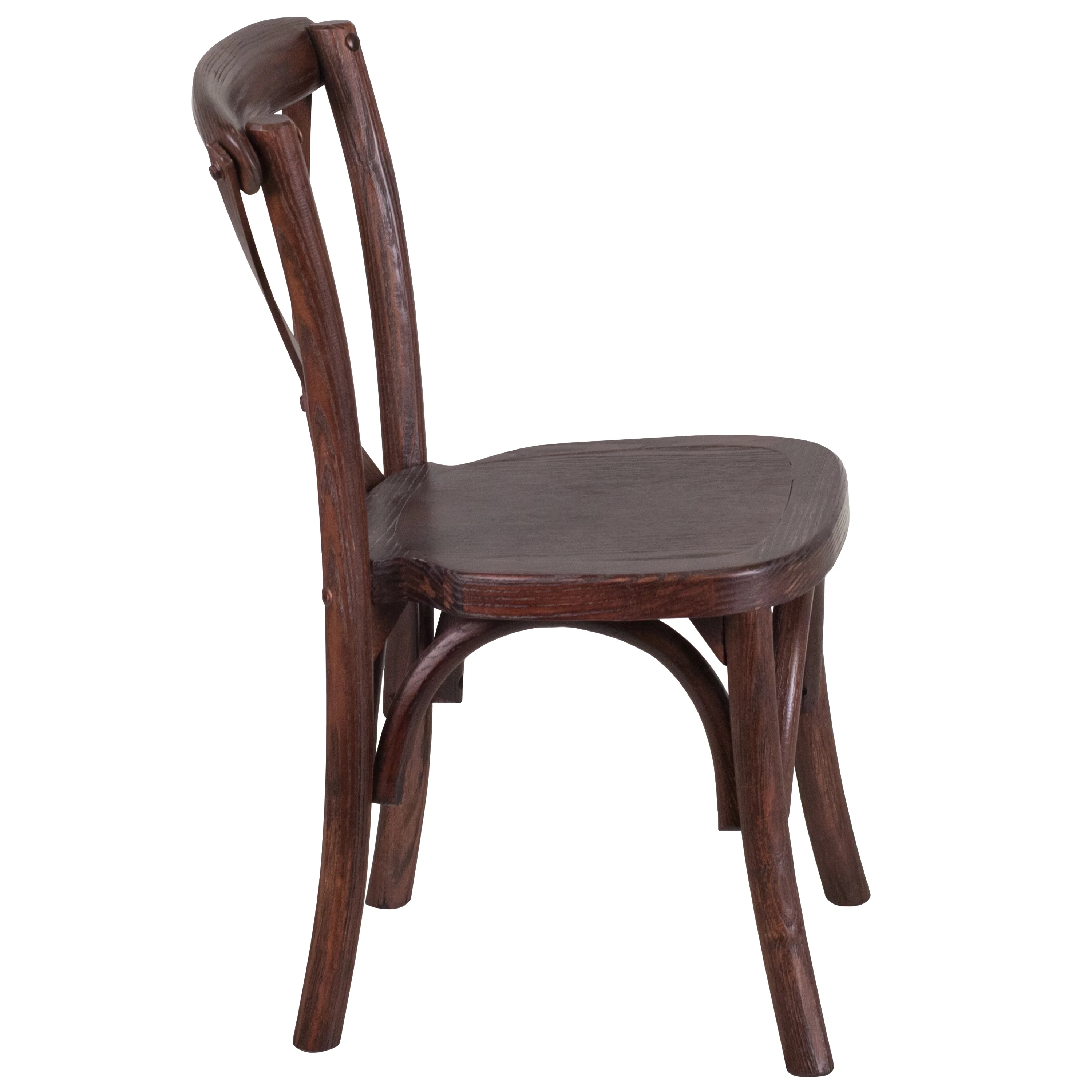 Emma + Oliver Stackable Kids Mahogany Wood Cross Back Chair