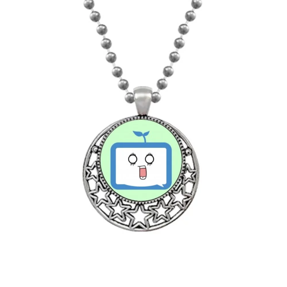 Saplings Surprised Small TV Face Original Necklaces Pendant Retro Moon Stars Jewelry