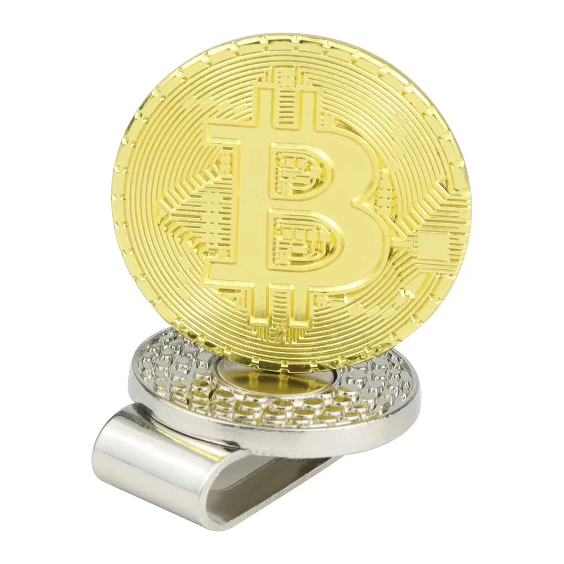 LeFeng 2pcs Bitcoin Golf Ball Marker with Magnetic Hat Clip Golf Accessories and Gift Ideas for Men and Women Golfer Removable Attaches Easily to Golf Cap