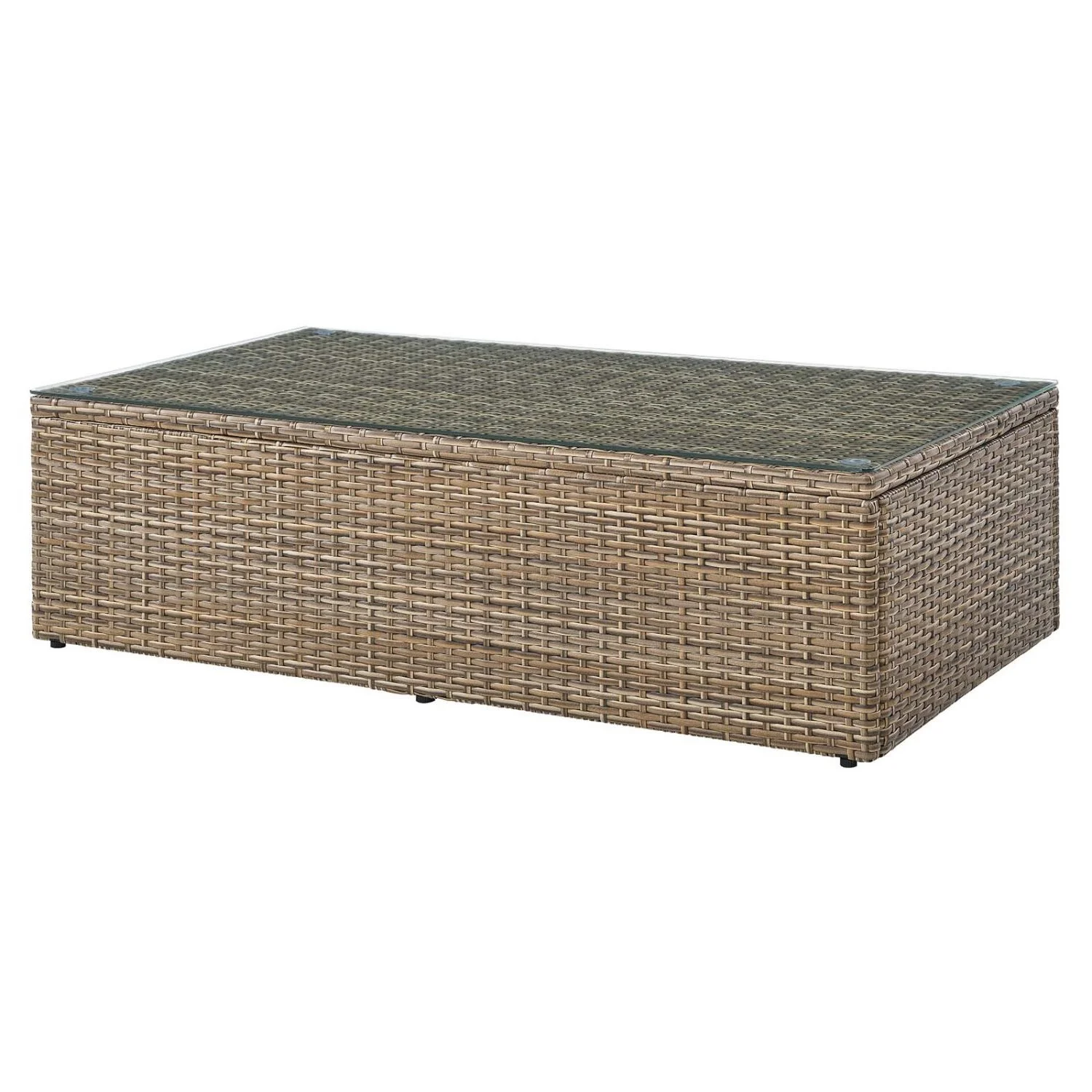 Lounge Coffee Side Table, Brown, Rattan, Wicker, Outdoor Patio Balcony Cafe Bistro Garden Hospitality Restaurant, Modern Contemporary HB34586
