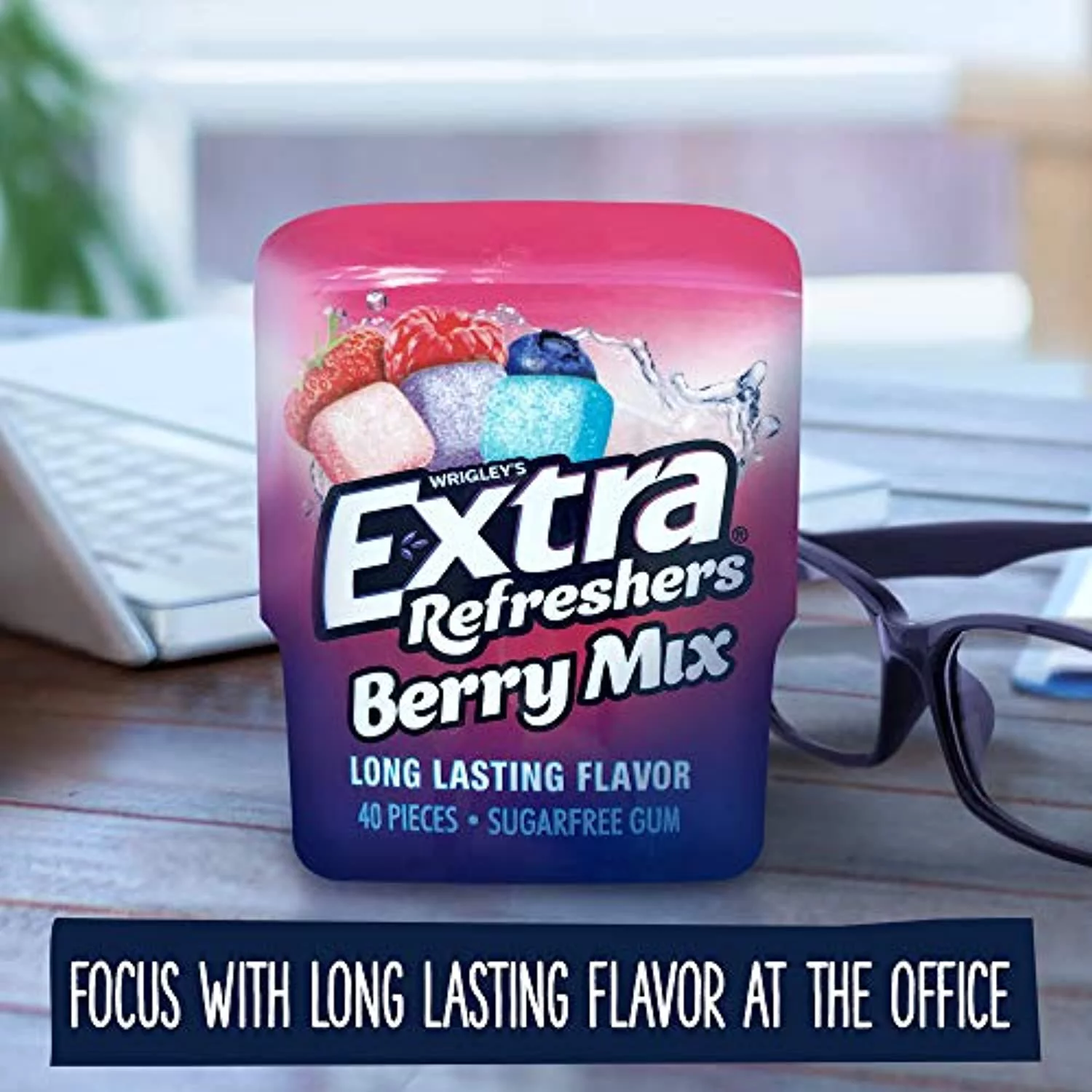 Extra Refreshers Berry Mix Gum, 40-Piece Bottle