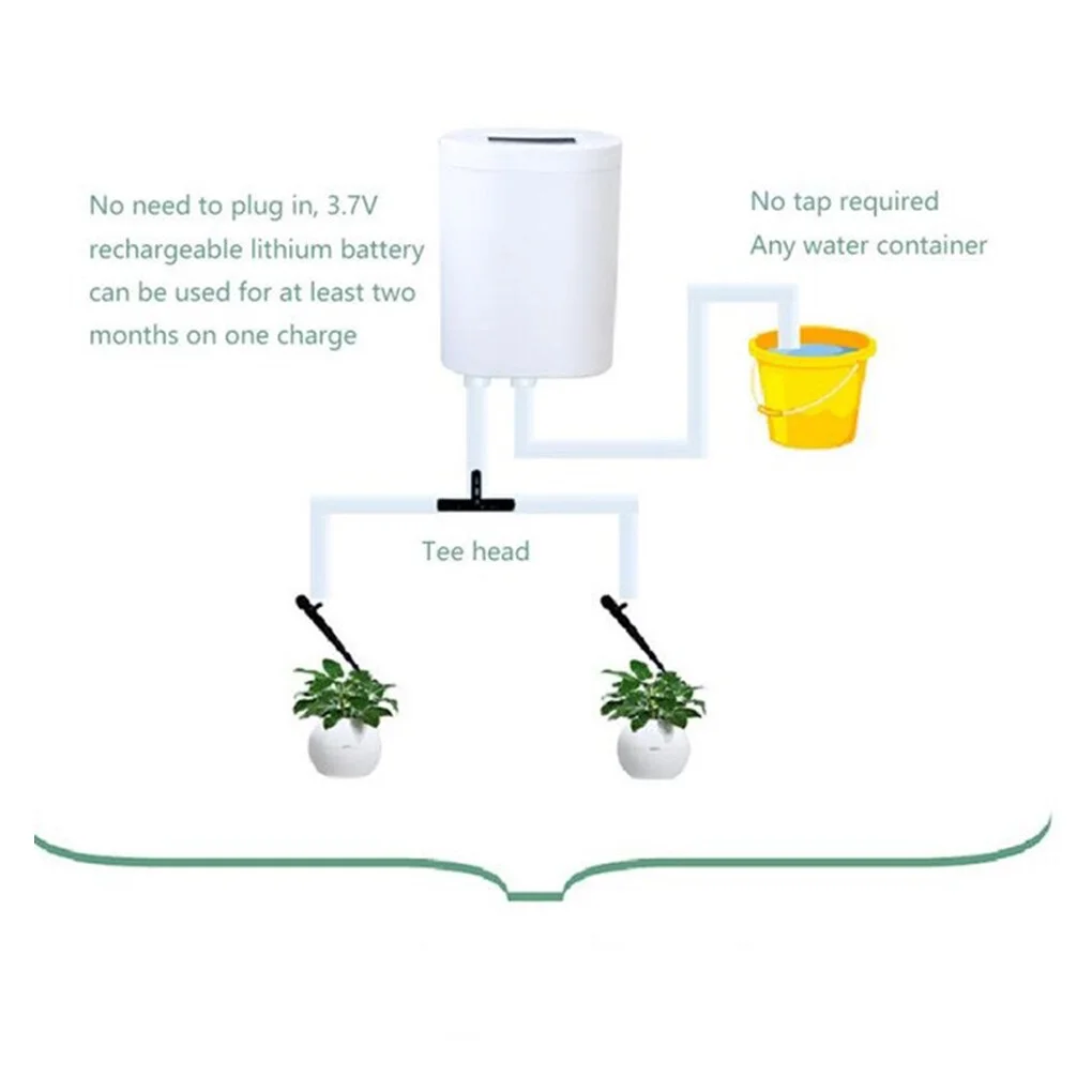 1111Fourone Plant Watering Pump Automatic Water Controller Timing Irrigation Sprinkler Pipe and Drip Head Color Random, 2 Heads
