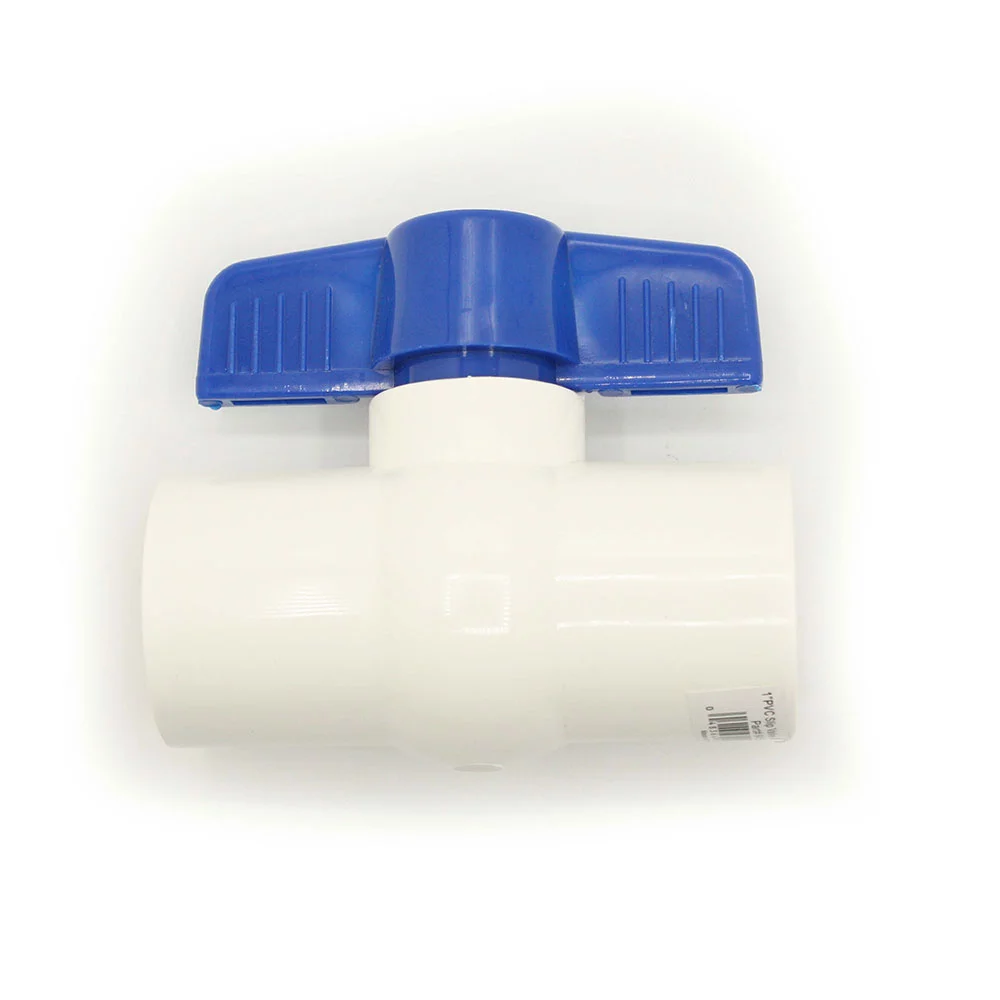 Thrifco 6415412 1 Inch Slip PVC Ball Valve - Blue Handle (Economy)