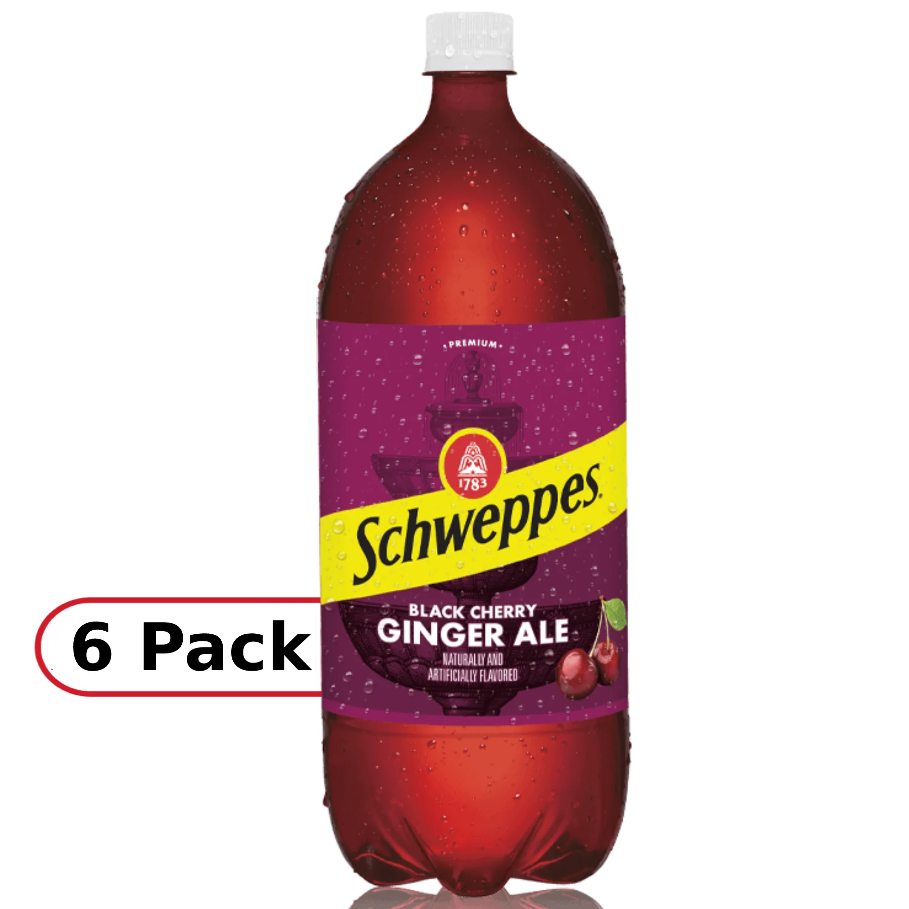 Schweppes Ginger Black Cherry , 2L, Pack of 6