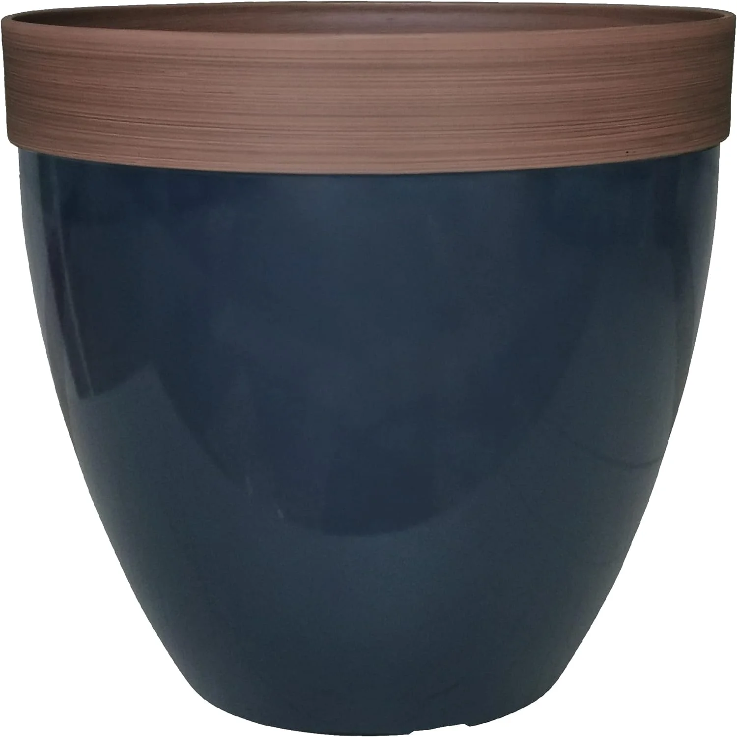 Hornsby Resin Outdoor Planter With Drainage Hole And Plug, Navy Blue