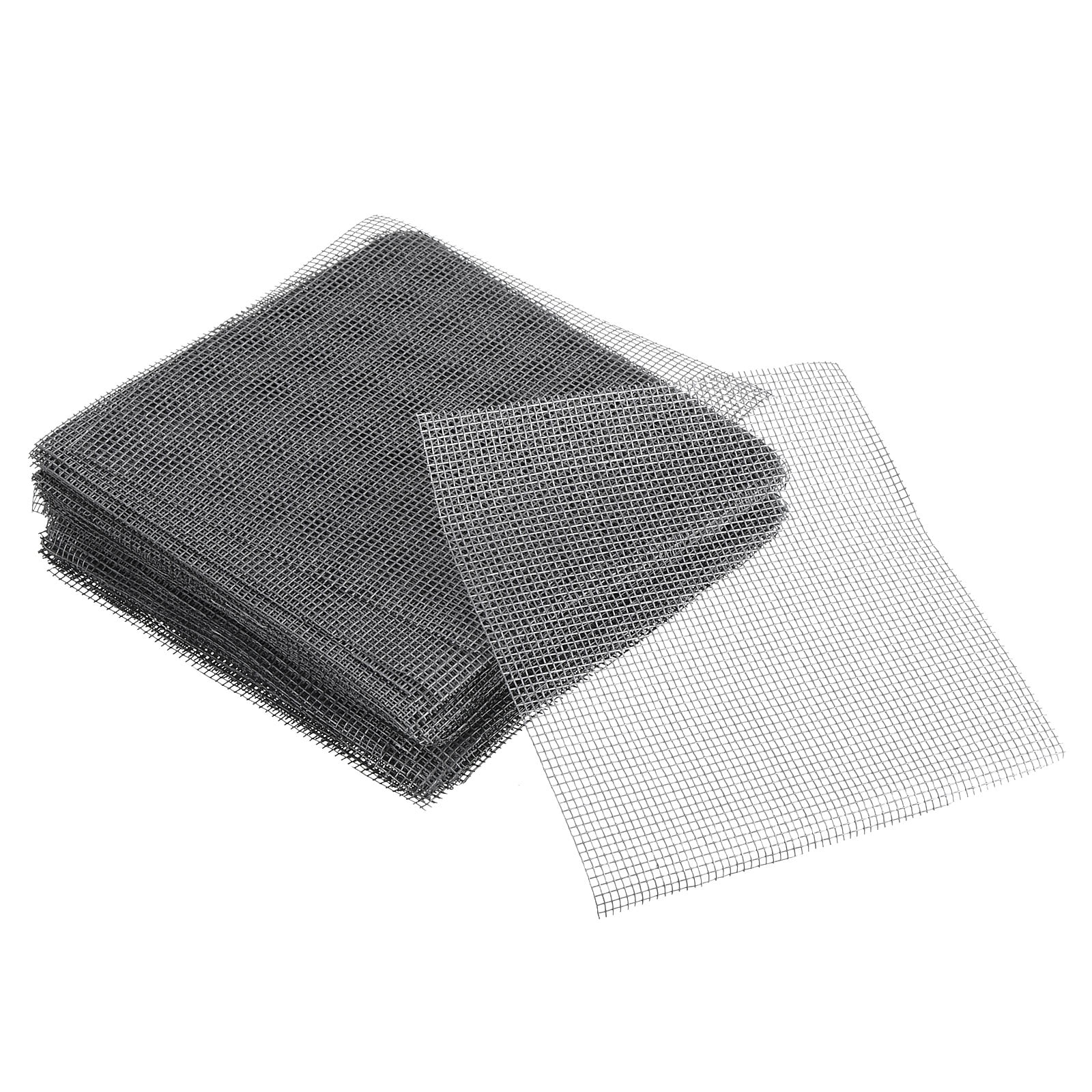 Uxcell Flower Pot Hole Mesh Pad, 4 x 4 Inch Square Drainage Hole Screen Bottom Grid Mat, Gray 100 Pack