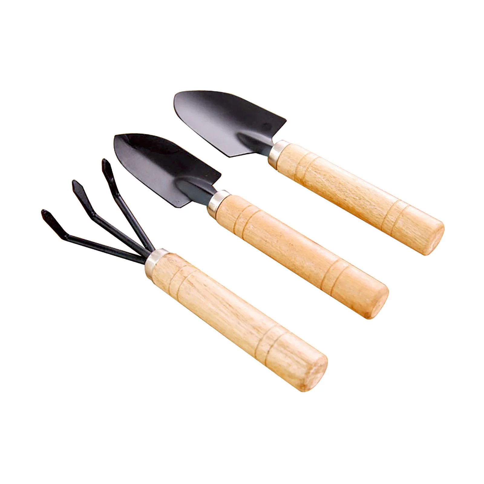 Adjustable Angle Plate 3Pcs Set Shovel Rake Wood Handle Metal Head Kids Tool Mini Garden Tools