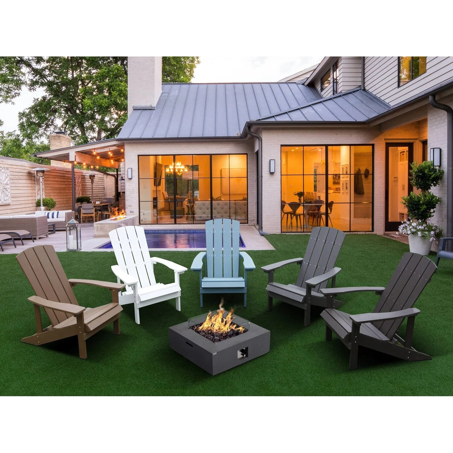 Royalcraft 4 Piece Patio Adirondack Chair Orange