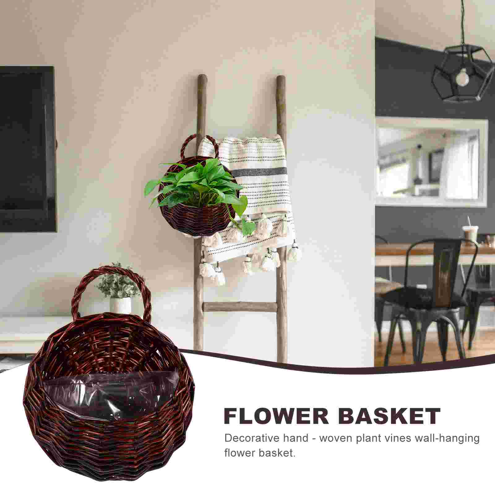 Beautiful Willow Woven Garden Flower Basket Holder Pots Plants Rattan to Weave Container Display Stand