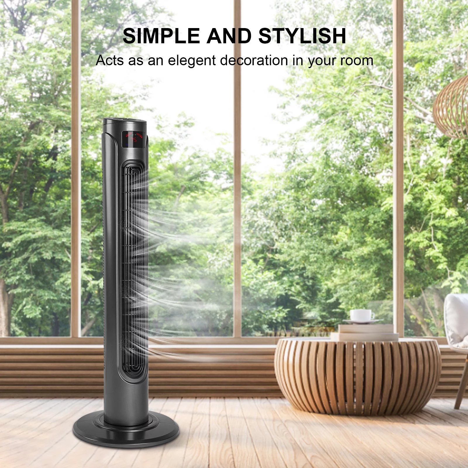 Tower Fan with Remote Control and LED Display - Stay Cool