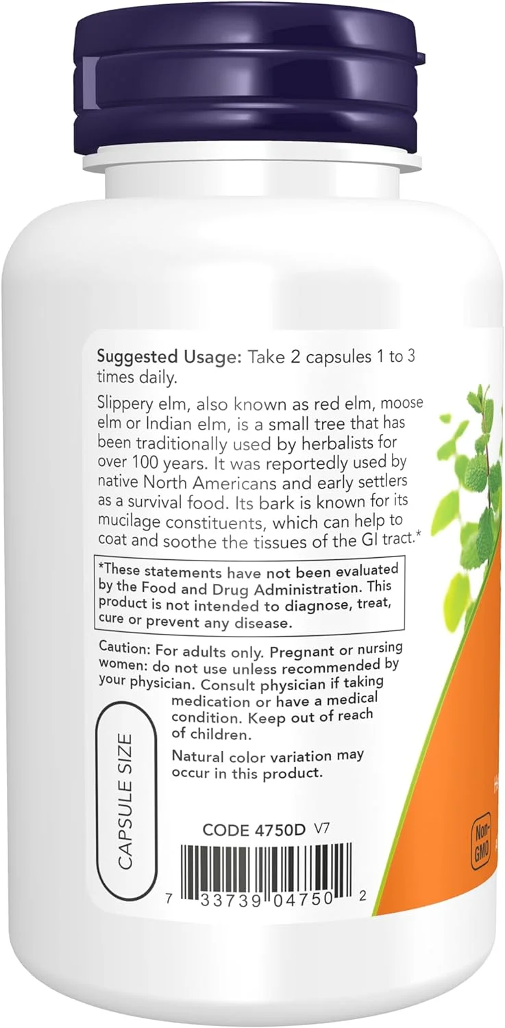 Now Foods Slippery Elm 400 mg - 100 Caps