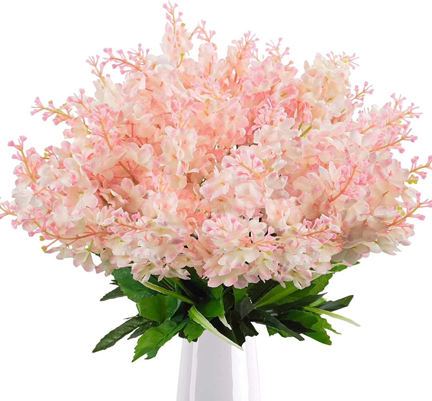 6PCS Artificial Fake Silk Wisteria Flowers, Faux Hyacinth Flowers for Home Garden Outdoor Cemetery Grave Fences Spring Summer Decor Floral Arrangements, Pink