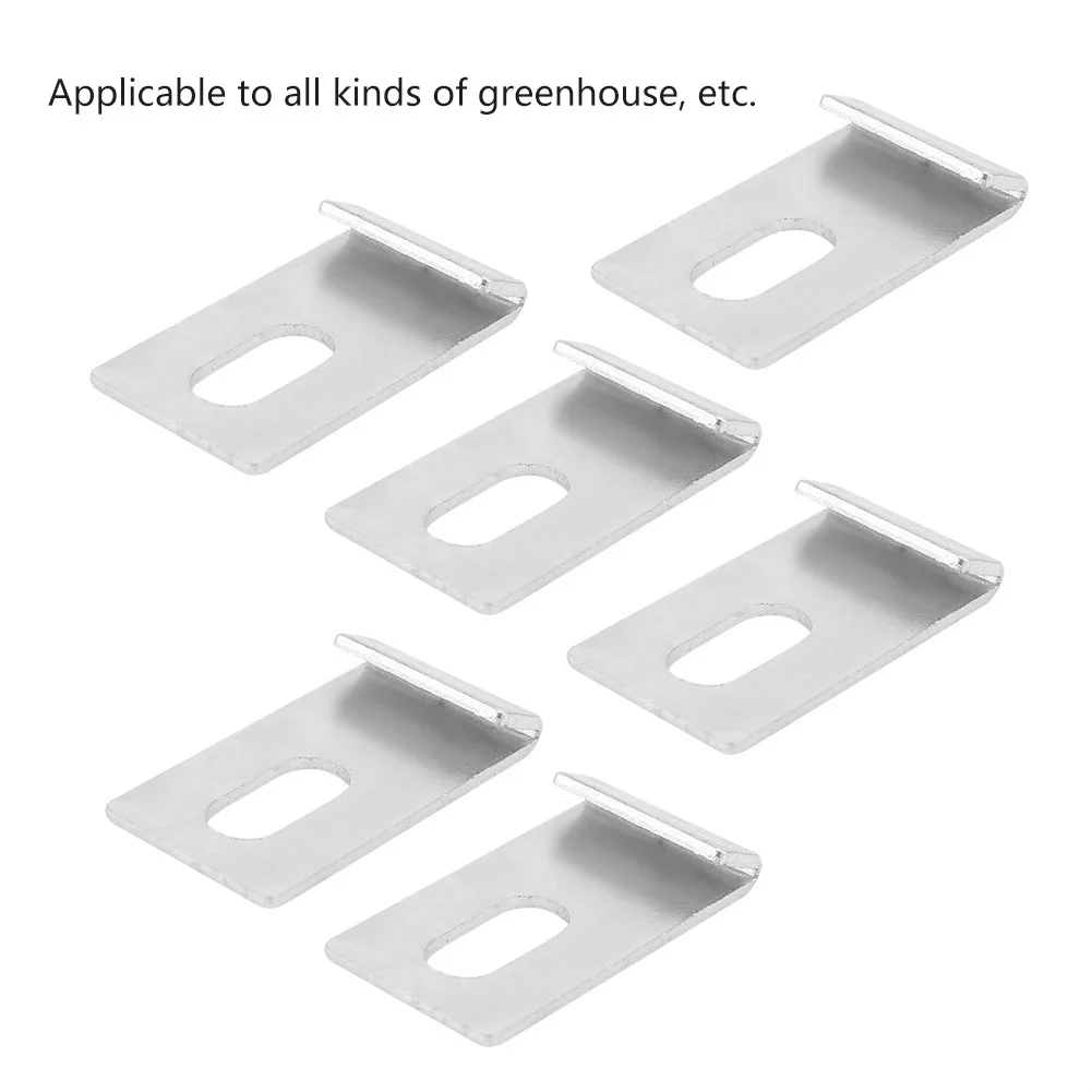 Dekaim Base Clips, 10pcs Greenhouse Base Clips Sliver Metal Fixings Attaches Kit Tool
