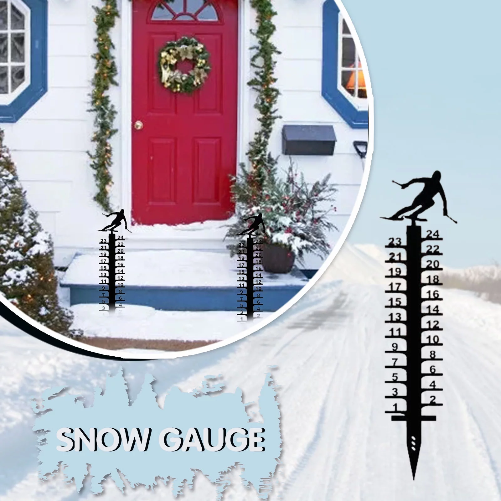 Snowflake Christmas Ornament Snowmobile Handmade Rain Measure Snow Gauge Metal Gauge Gift Garden Snow Outdoor Gauge Pile Decoration Snow Christmas 24cm Garden Gauge Home 8 Year Old Boy Birthday Gift