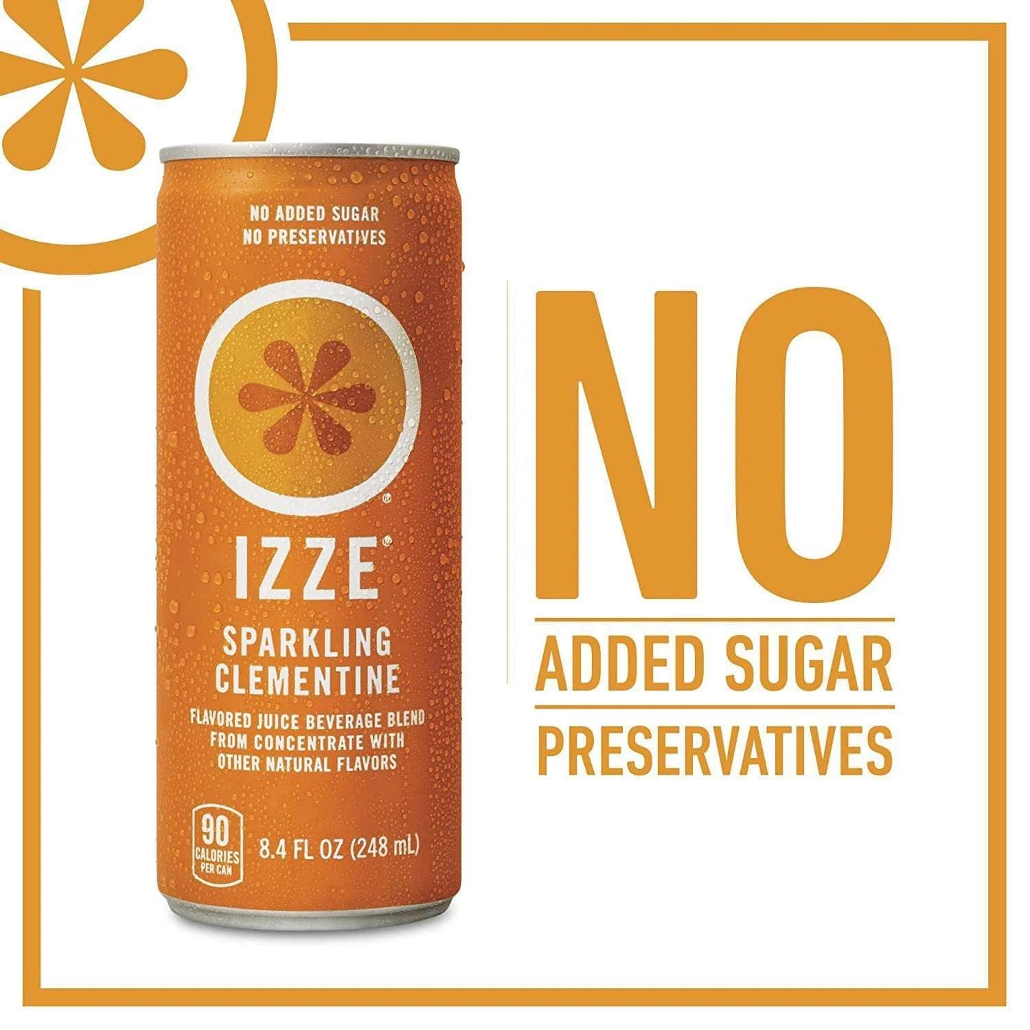 IZZE Sparkling Juice, Clementine, 8.4 oz Cans, 24 Count