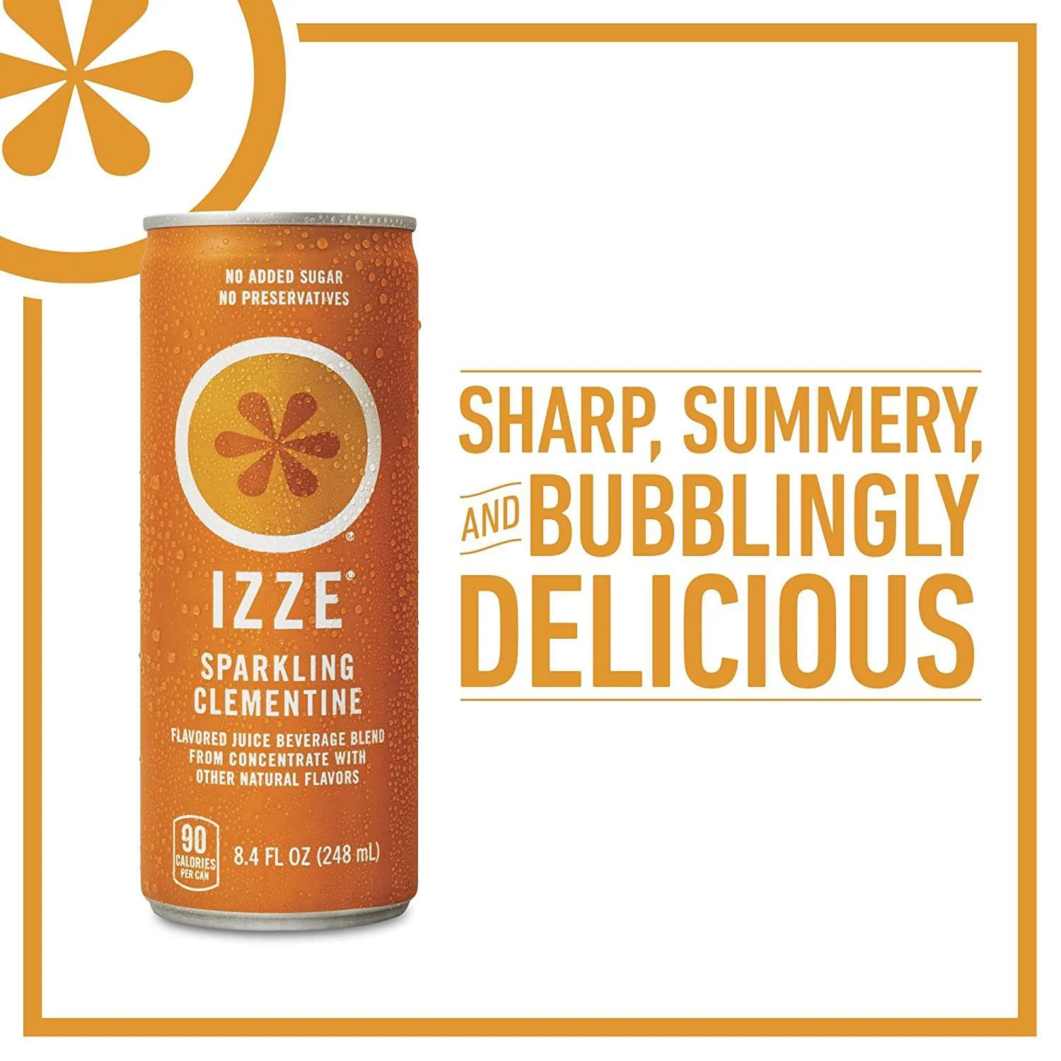IZZE Sparkling Juice, Clementine, 8.4 oz Cans, 24 Count