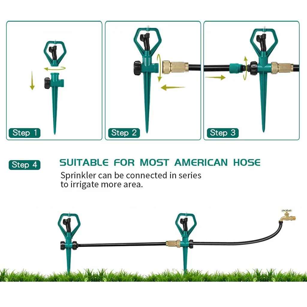 Rotating Impulse Sprinkler Garden Lawn Grass Watering System Water Hose Spray Thumb Sprinkler Sprinkler Irrigation Oscillating Sprinkler Expandable Garden Hose Trampoline Sprinkler for *6PCS