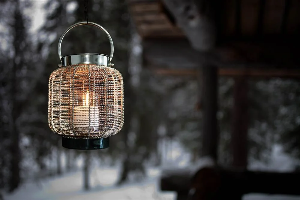 Anywhere Fireplace  2 in 1 Neptune Fireplace Lantern - Silver