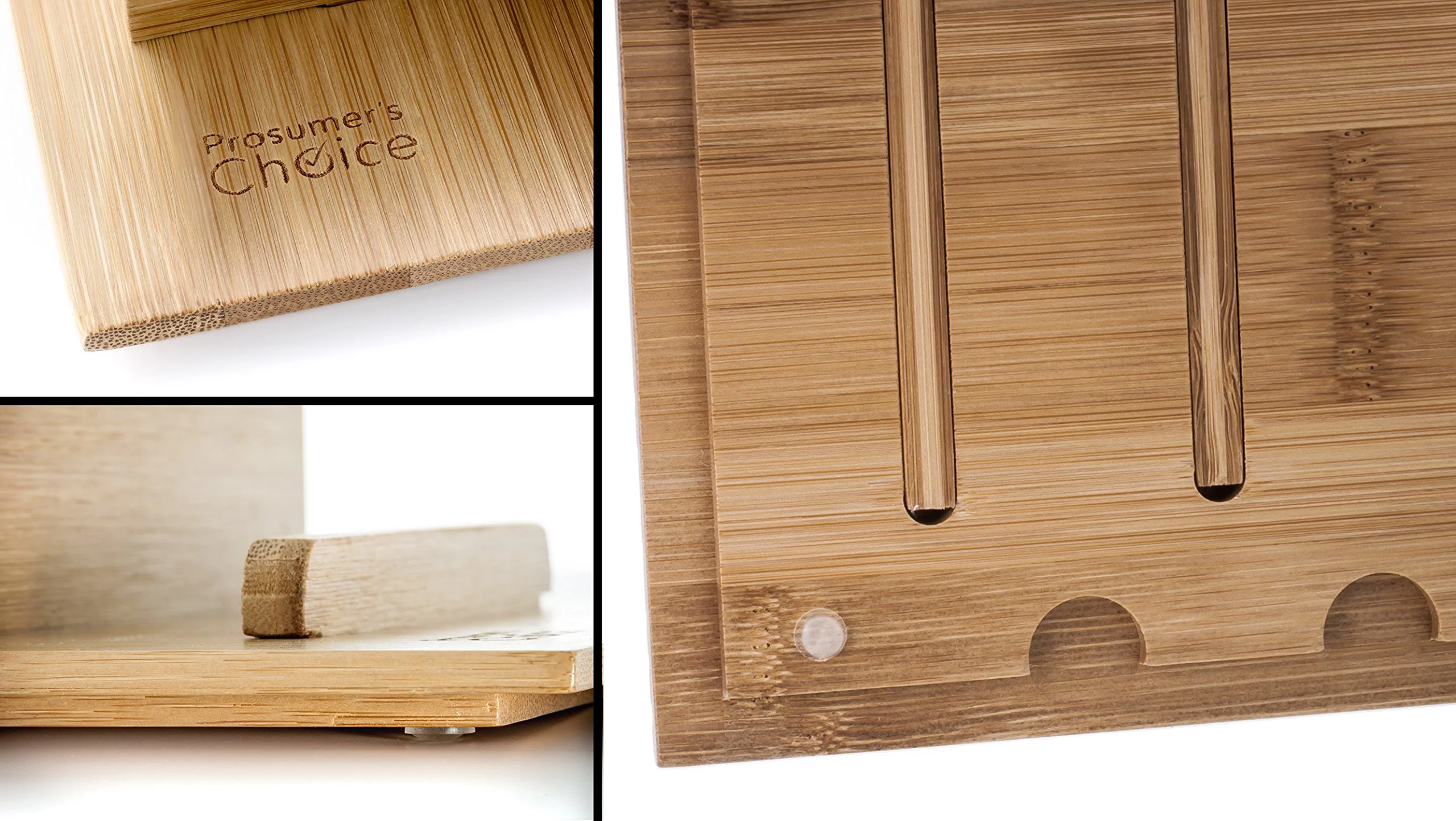 prosumer's choice bamboo mobile charging station w/ cable cubby