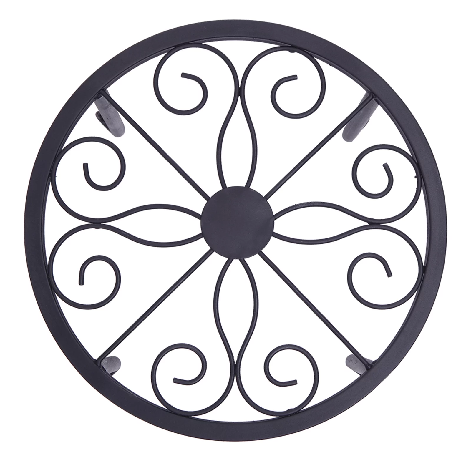 Tenozek 4 Pack Black Metal Potted Plant Stands Flower Pot Planter Holder Metal Rust Proof Iron Garden Container