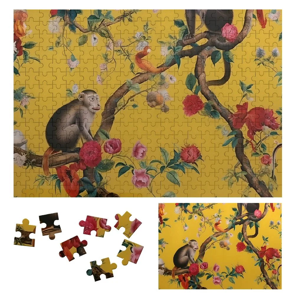 CANFLASHION Monkeys Flowers Bird Wooden Jigsaw Puzzle Puzzle for Adults and Kids Gift for Family Friends 300 PCS