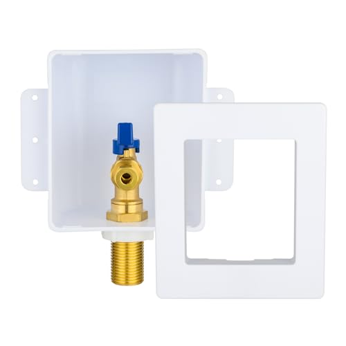 Ice Maker Outlet Box,1/2 Inch Sweat (MIP) Inlet and 1/4 Inch OD Compression Outlet Connection, Icemaker Box with Installed 1/4-Turn Ball Valve