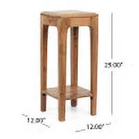 GDF Studio Judith Mid Century Modern Handmade Acacia Wood Plant Stand, Natural