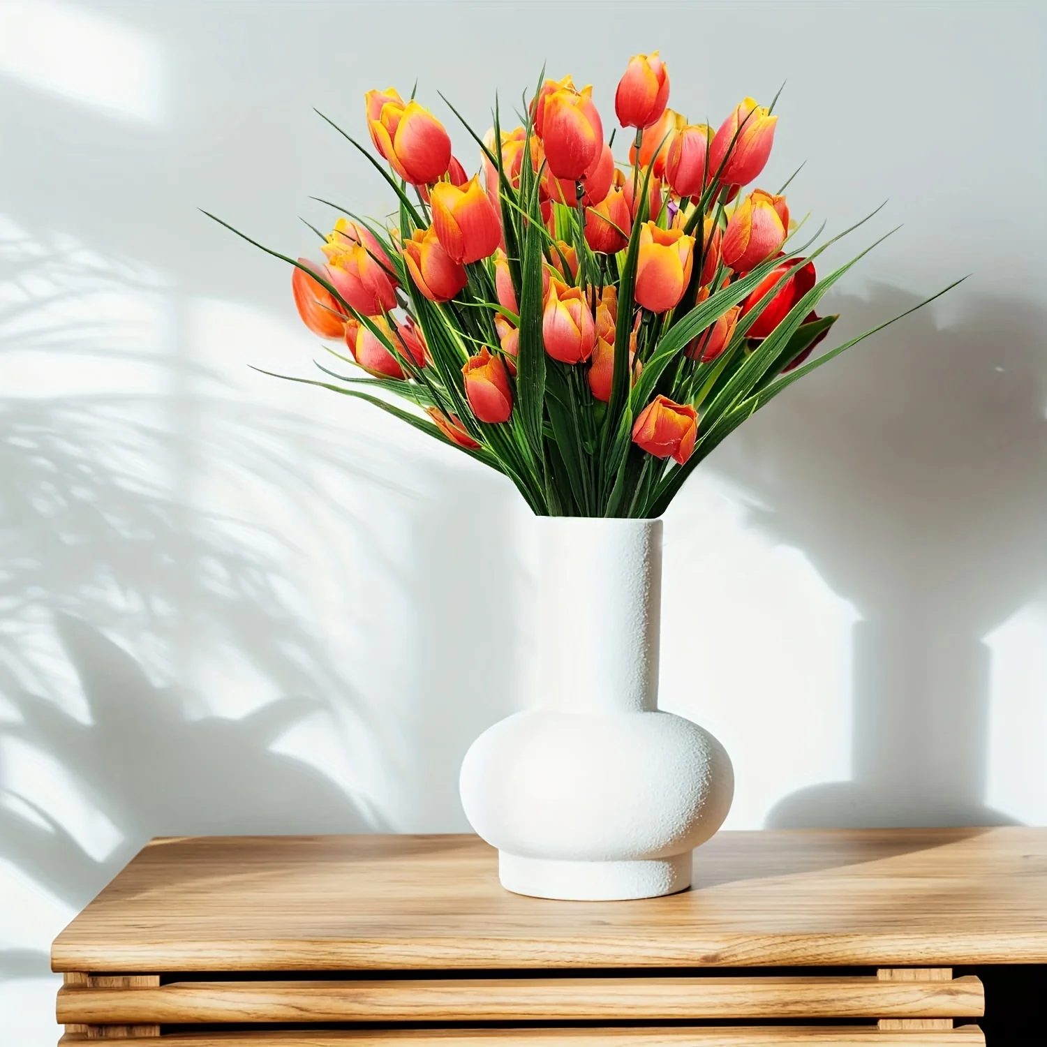 ACMDL  4 Bundles of UV-Resistant Artificial Tulips  Perfect for Indoors & Outdoors Decor!