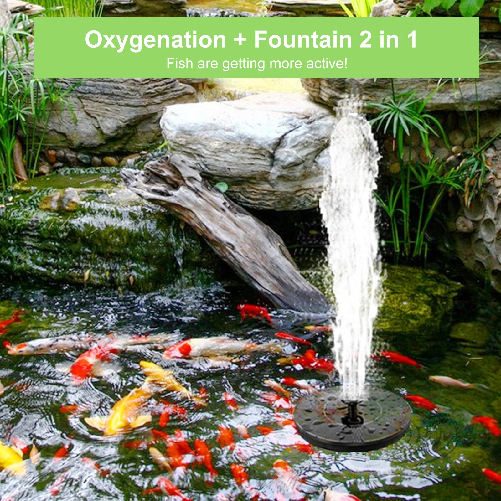 Fountain,Solar Panel Pool Patio Water