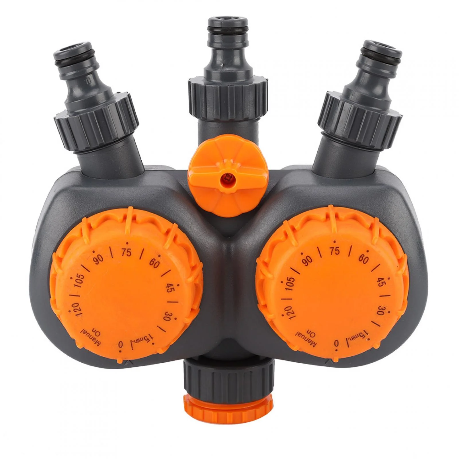 Ftory Garden Irrigation Timer, Garden Water Controller Switch G3/4'' with Double Head Irrigation Mechanical Timer Value for Garden Lawns Plants