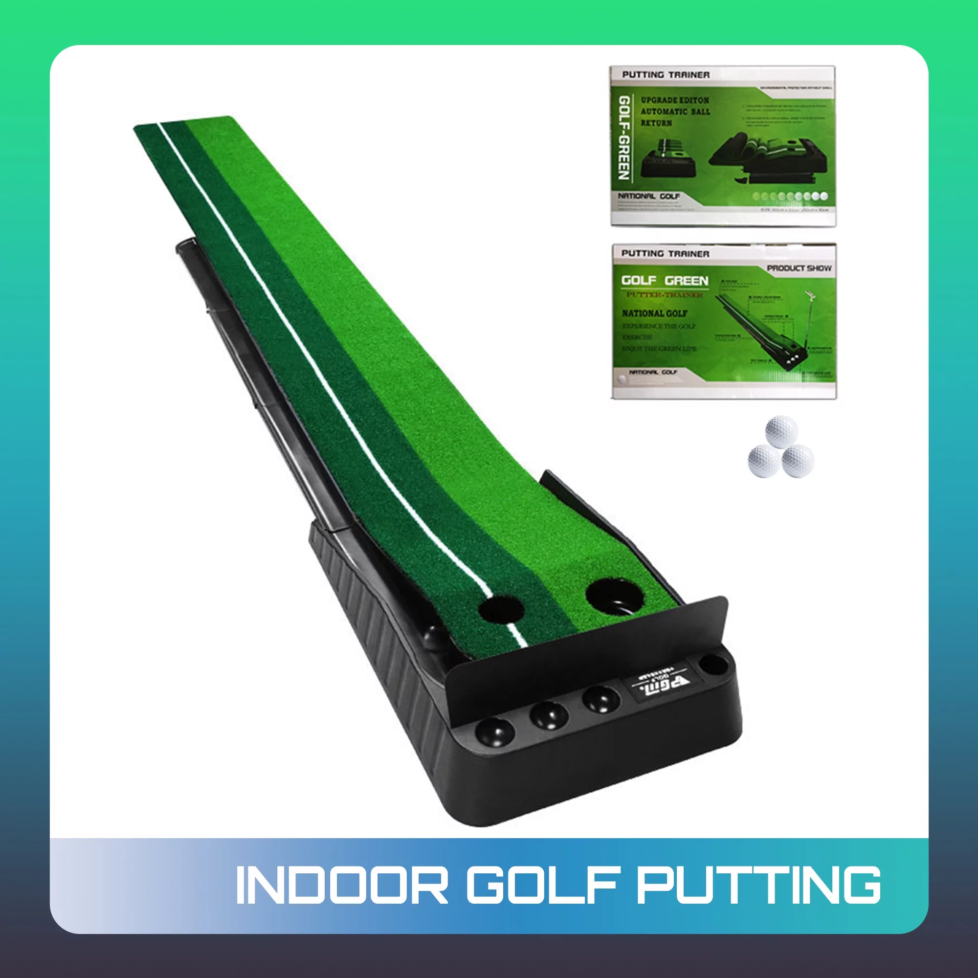 XinLe PRO Putting Matt for Indoor Golf Putting Green Set Golf Training Equipment Golf Practice Putting Mat for Men Golf Accessories Gifts for Indoor Games Outdoor Golf Mat with 3 Bonus Ball & Professi