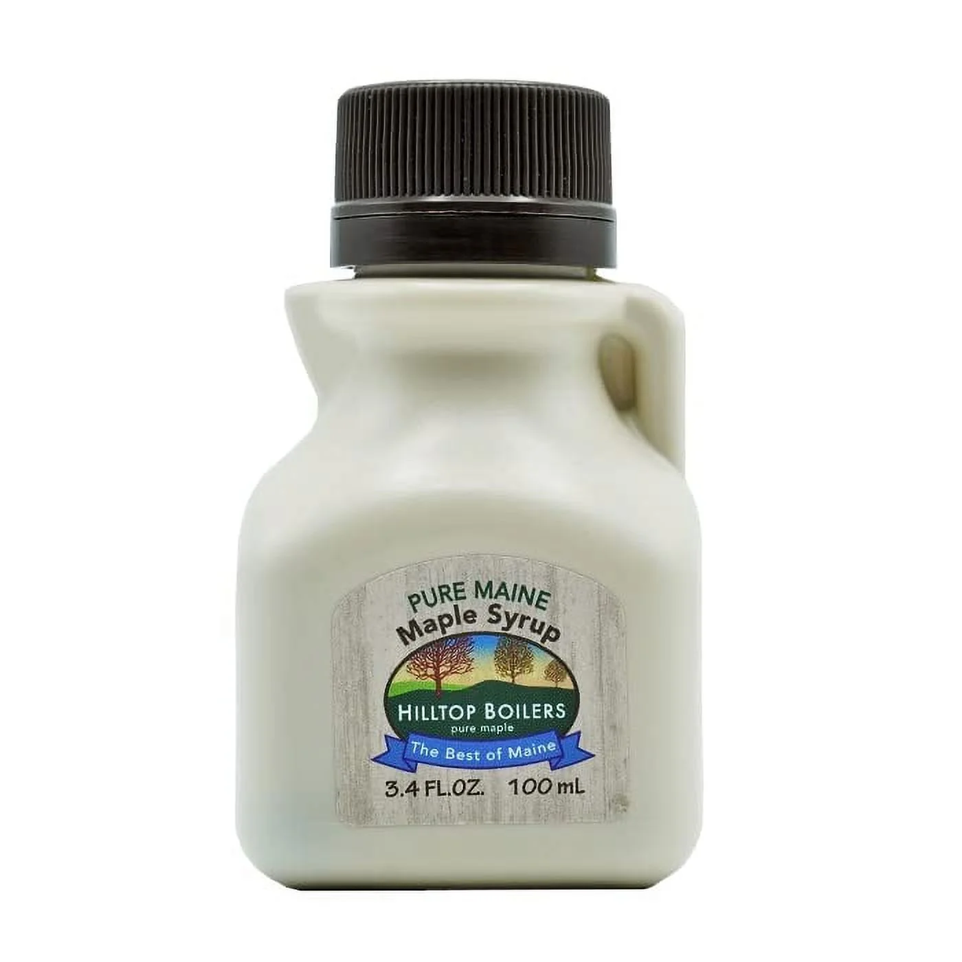Pure U.S Grade A Maine Maple Syrup - 3.4 FL OZ Jug, 1 Count, Gift Size, Amber Color, Rich Taste