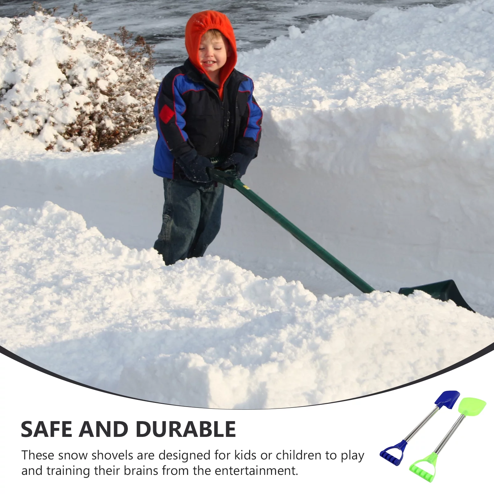 Qumonin Beach Shovels 2pcs Sand & Snow Toys 50cm Kids Shovel