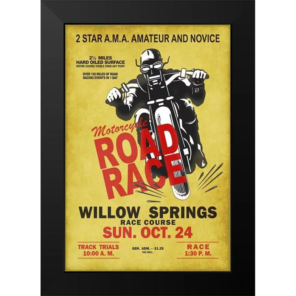 Rogan, Mark 11x14 Black Modern Framed Museum Art Print Titled - Willow Springs Road Race