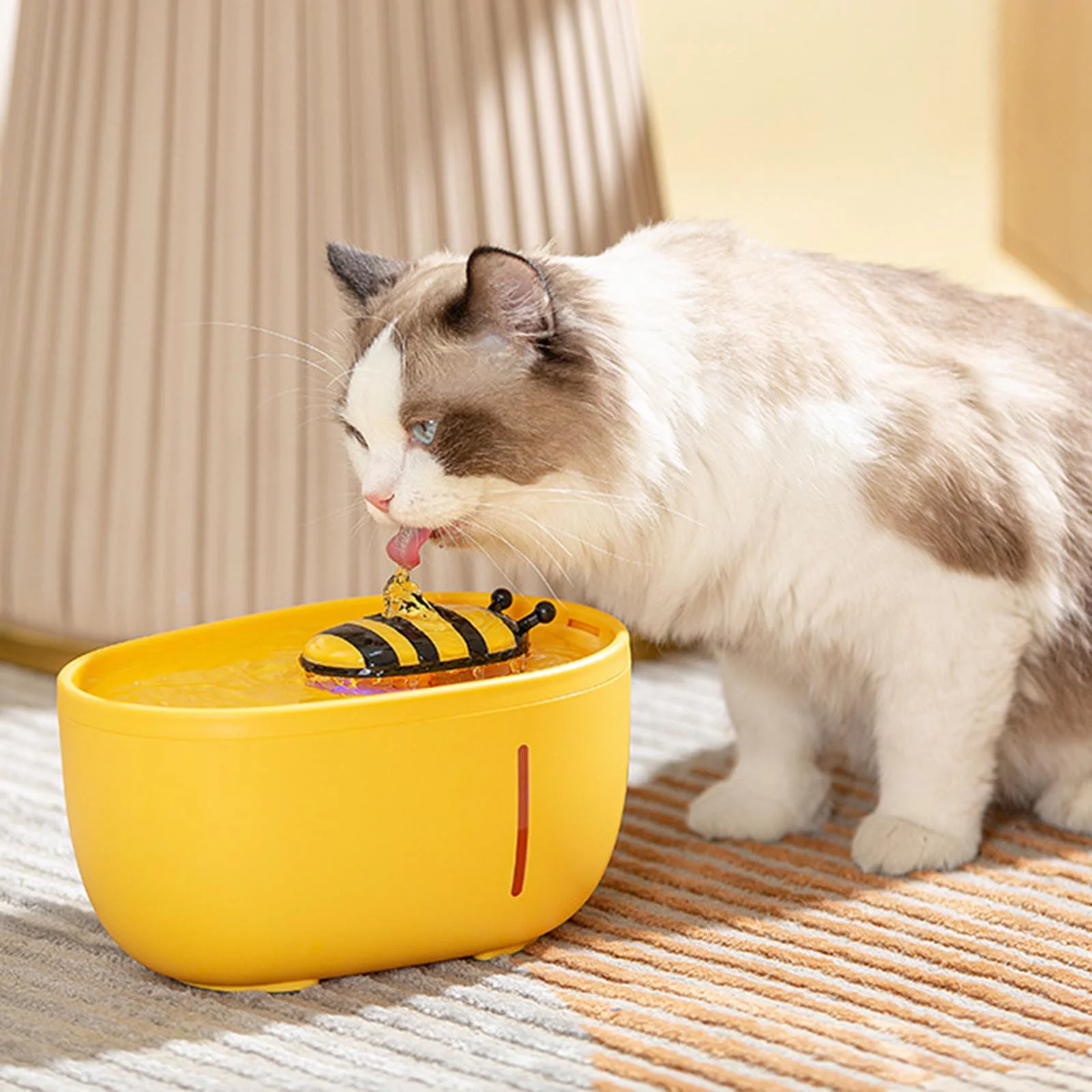 Automatic Cat Water Fountain Dispenser Visible Water Level Drink Water Bowl