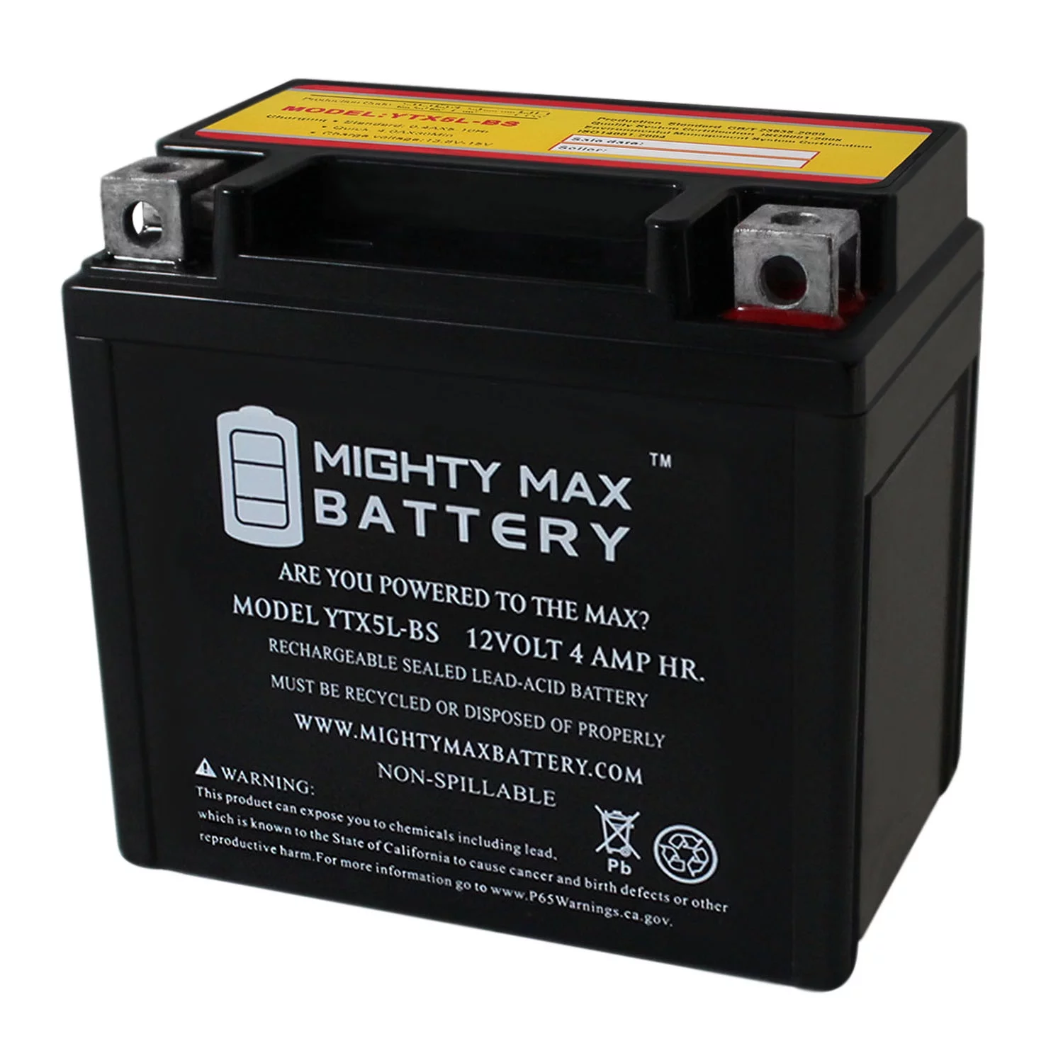 YTX5L-BS 12V 4AH Battery Replacement for Husqvarna 450 FE 2014-2017