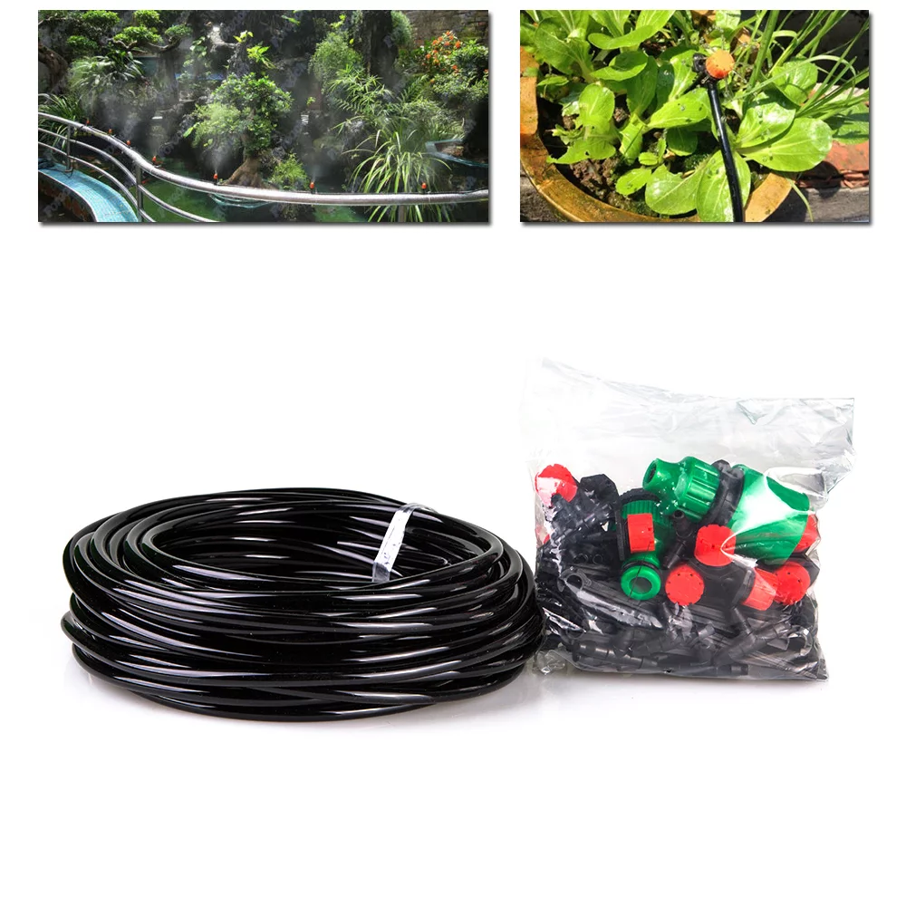 DIY 10m Micro Drip Irrigation System Plant Self Watering Garden Hose Kits Drippers