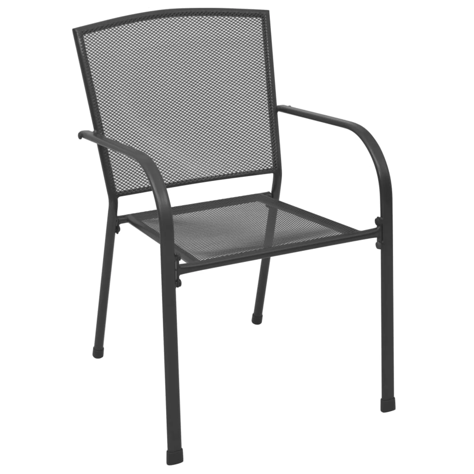 Tomshoo Patio Chairs 4 pcs Mesh Design Anthracite Steel