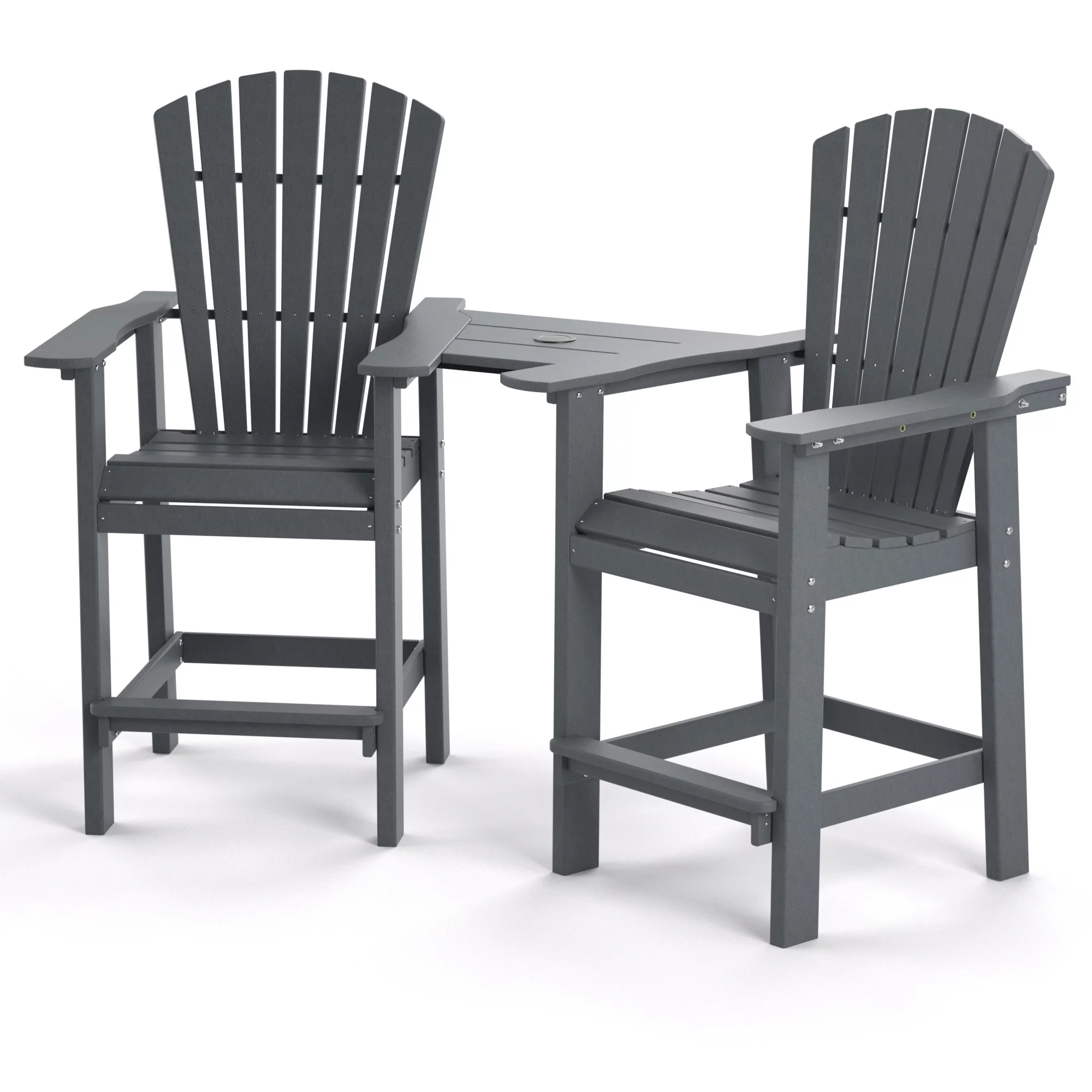 Adirondack Patio Bar Stools Set with Table - 123.68 - Upgrade your outdoor space with style and comfort!