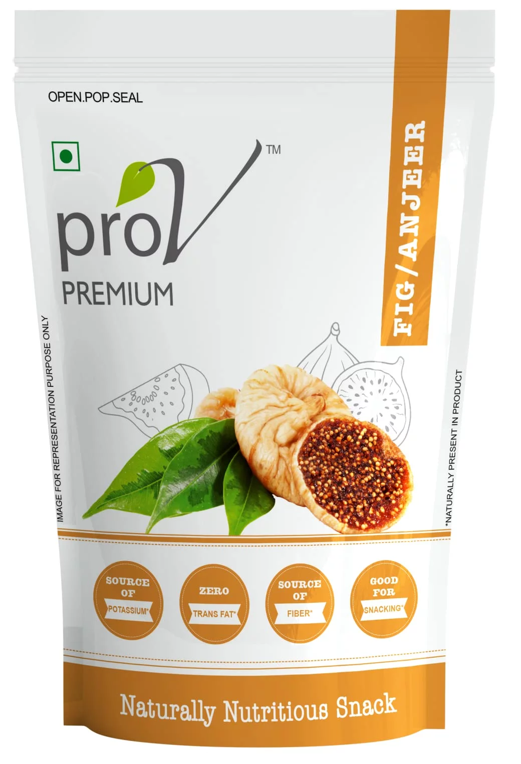 Prov Premium - Figs 250Gm| Dried Fig-Anjeer| Rich In Antioxidants| Good For Healthy Bp & Digestion| Healthy & Tasty Figs|Chef Sanjeev Kapoor'S Choice Brand