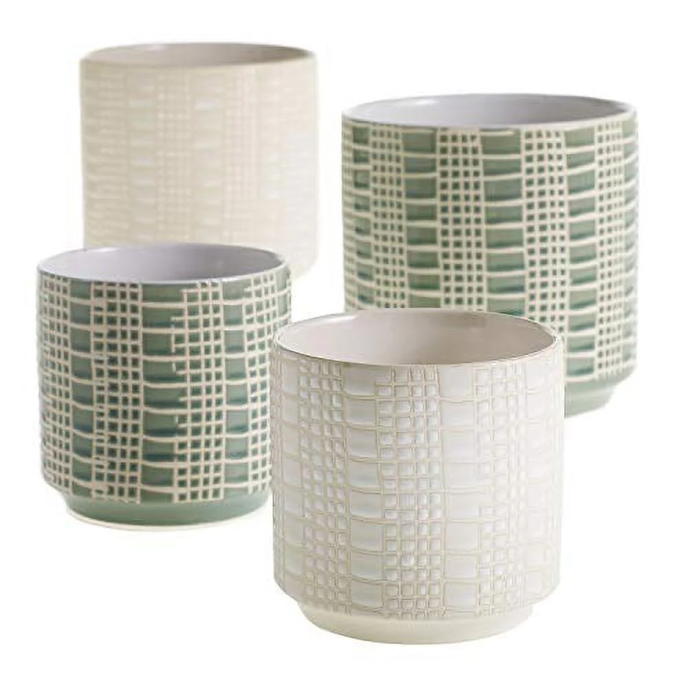 Zati Pot for Plant and Flowers l White Ceramic Pots (6.5