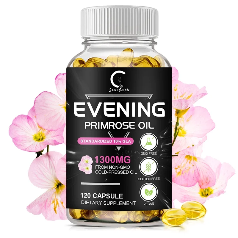 (2 PACK) Evening Primrose Oil Capsules | Acids Softgels 1300mg -Promotes Skin & Cardiovascular Health -Non GMO & Gluten Free | 240 Capsules