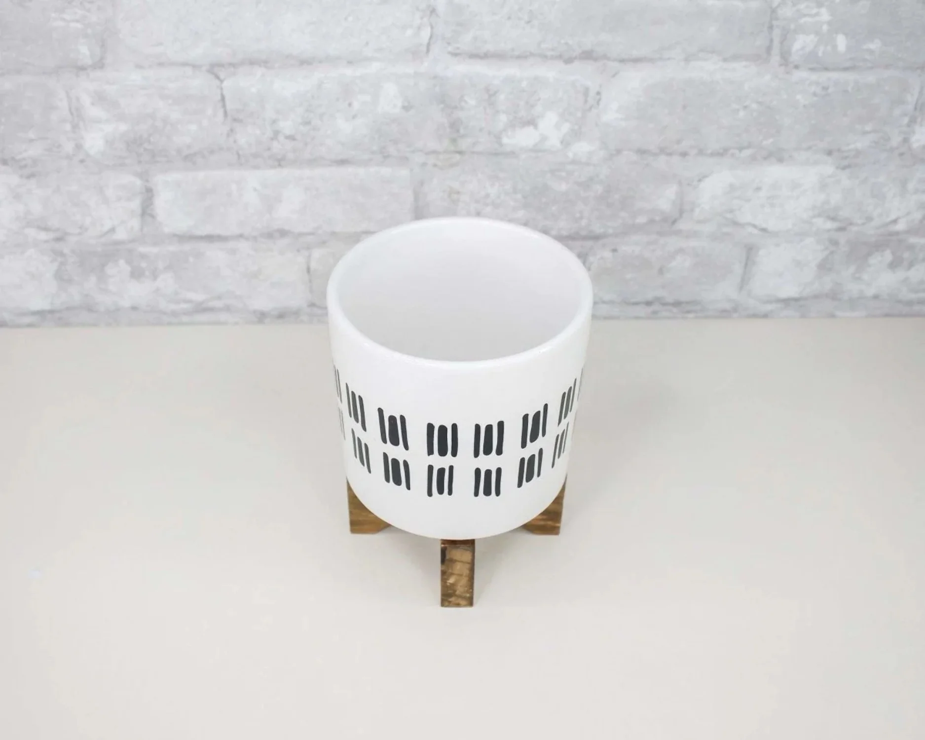 Sola Wood Flowers -Beautiful Boho Ceramic Flower Pot with Stand 4.75