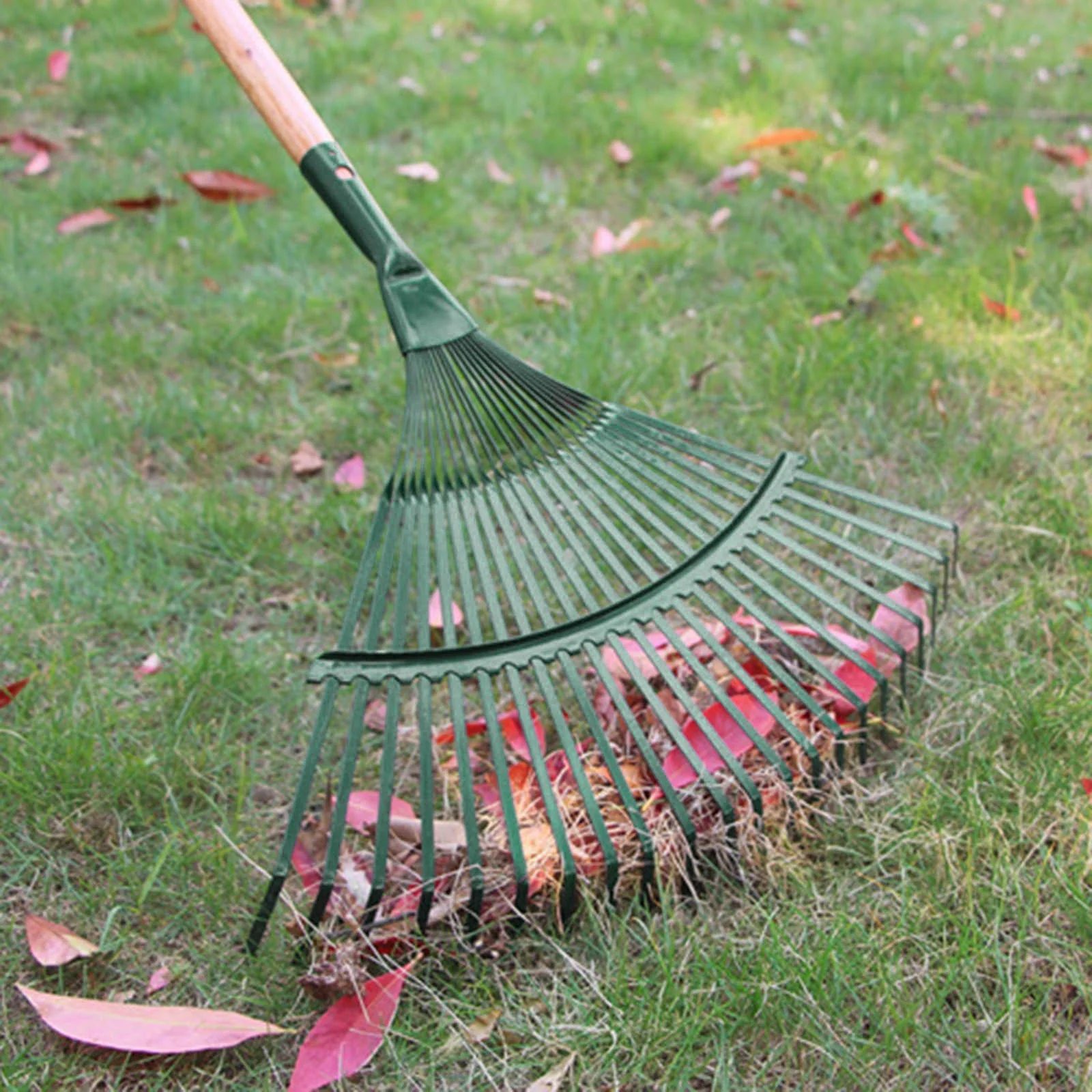 Rake 22 Tooth Rake Wooden Handle Dead Leaf Rake Wire Rake Garden Rake Garden Tool