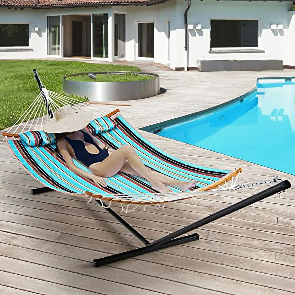 HAPPYGRILL Adjustable Hammock Chair Stand, Heavy-Duty Steel Hammock Frame Fit for 8ft-10.5ft Hanging Chairs, Portable Hammock Stand with Carrying Bag, 450 lbs Weight Capacity