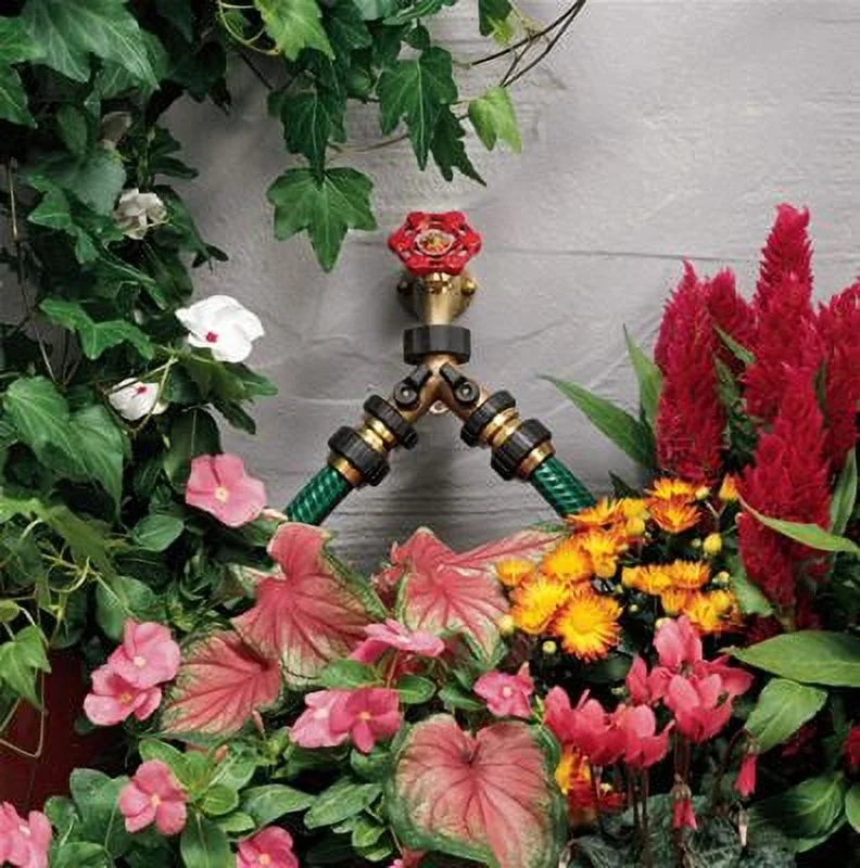 Orbit Heavy Duty Brass Hose Y For Hose Faucet Watering - Hose Shut Off - 91700