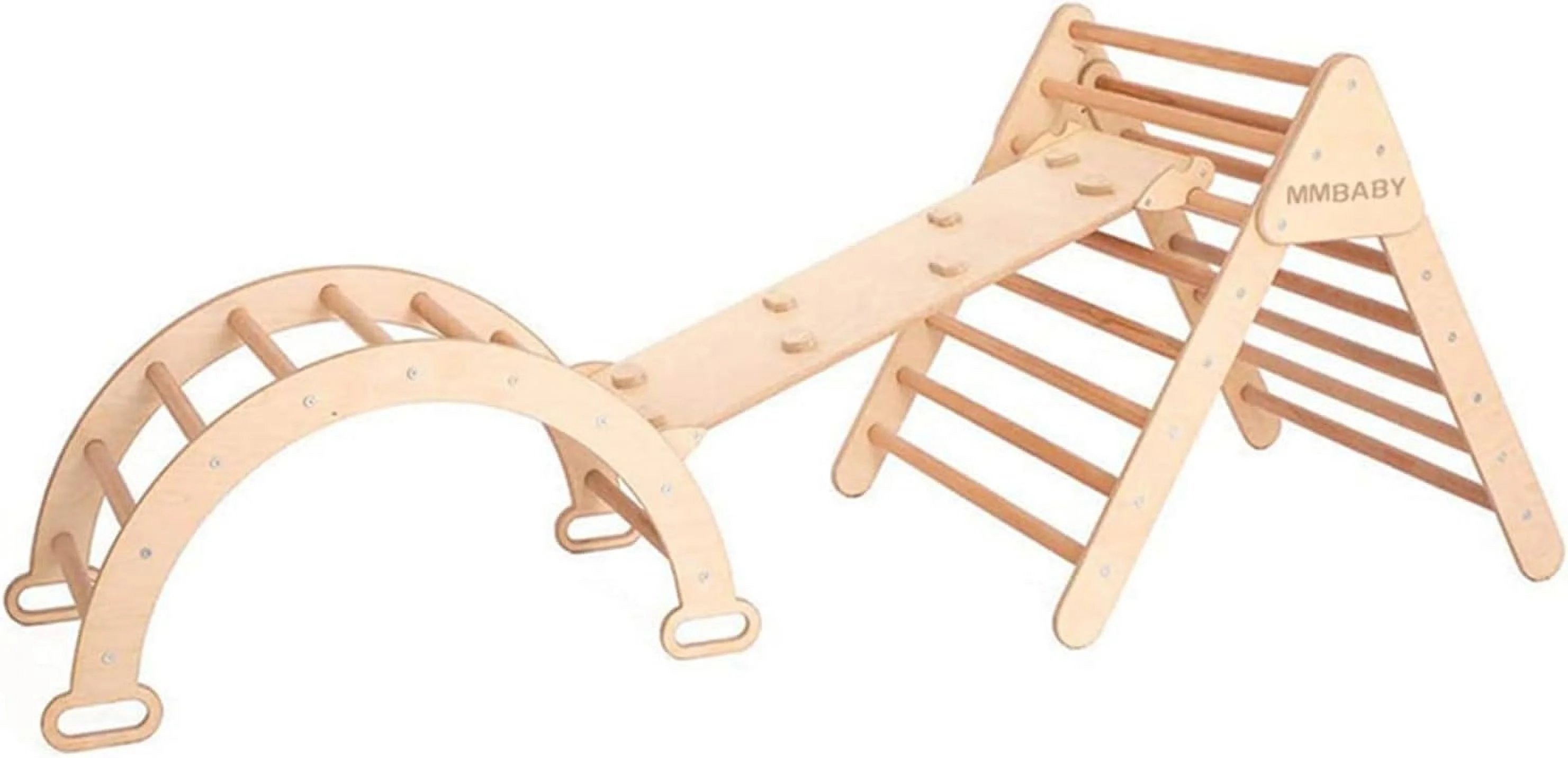 YOUB 5 in 1 Pikler Triangle Set, Baby Climbing Toys Indoor Playground, Foldable Toddler Climbing Toys, Wooden Climbing Set for 2-6 Years, Jungle Gym for Kids